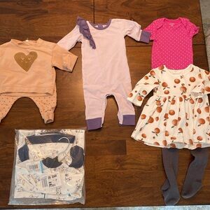 Five baby girl outfits for 3-6 months